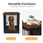 Cage chien meuble bois métal S–L portes doubles