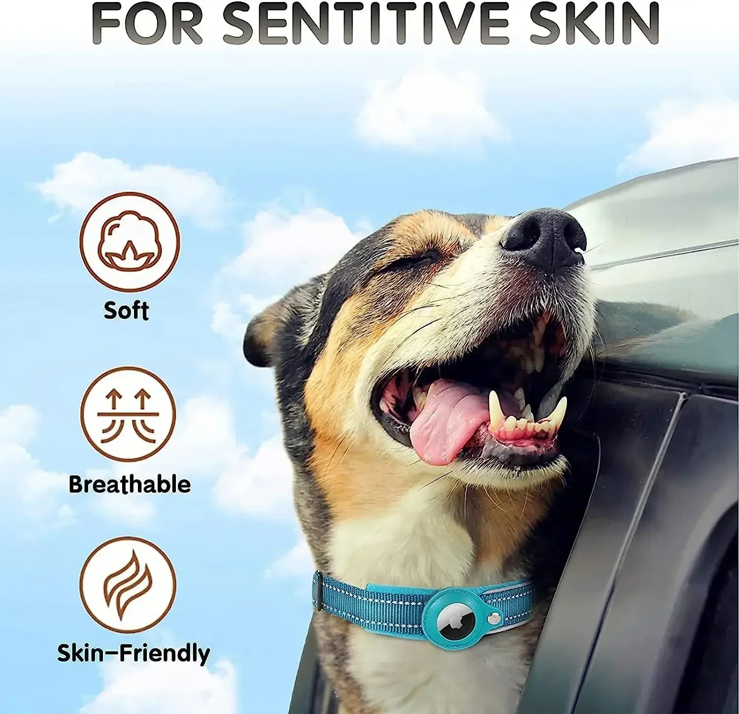 Collier AirTag chien chat anti-perte réfléchissant étanche