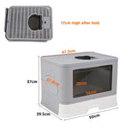 Bac litière chat XL tiroir entrée haut anti-éclaboussures