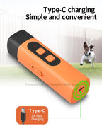Répulsif chien ultrason anti-aboiement rechargeable LED
