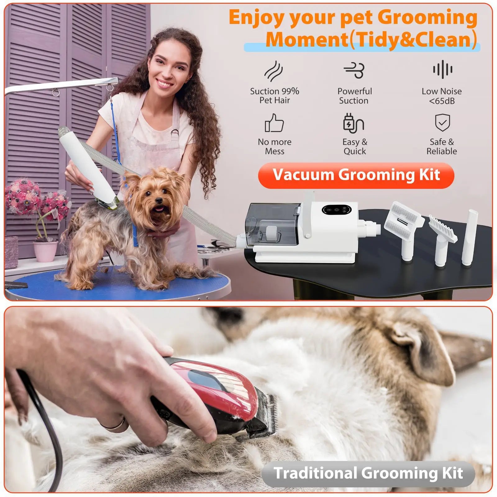 Aspirateur toilettage chien chat tout-en-un souffleur