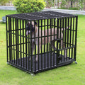 Cage chien métal robuste 3 portes roulettes bac amovible