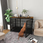 Cage chien meuble bois XL table d’appoint 3 portes