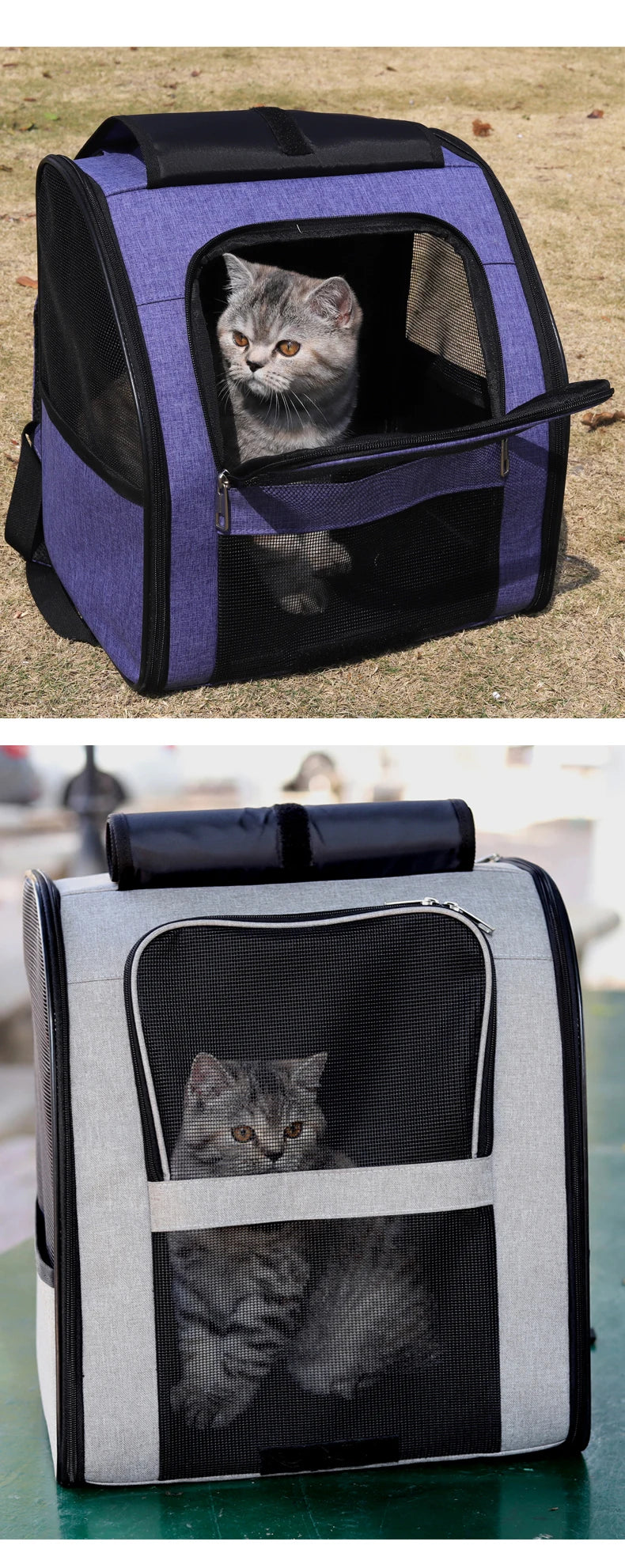 Sac à dos transport chat maille respirante léger