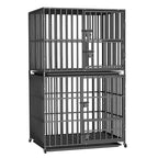 Cage chien XL empilable double niveau roulettes