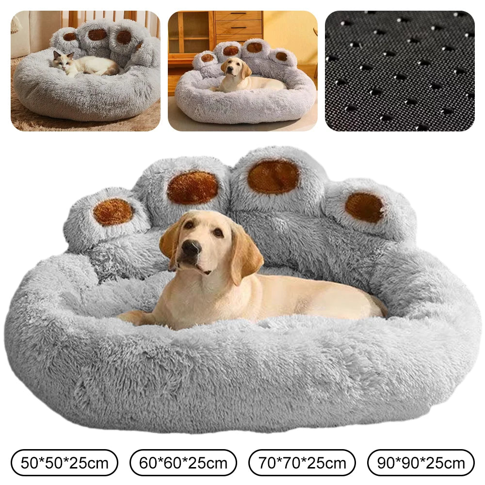 Lit nid patte ours peluche hiver S–XL chien chat