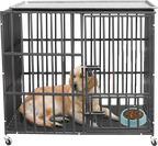 Cage chien métal robuste 3 portes roulettes bac amovible