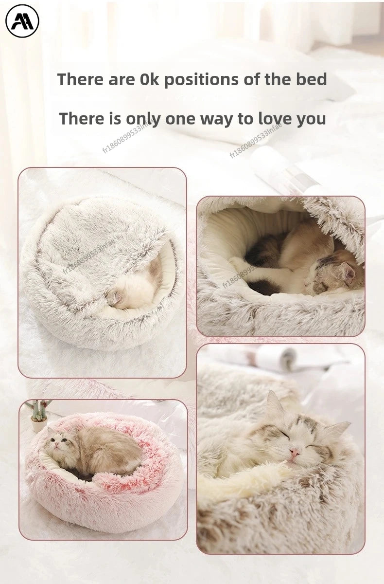 Nid cocon ultra-moelleux pour chat – Chaleur & sécurité absolues