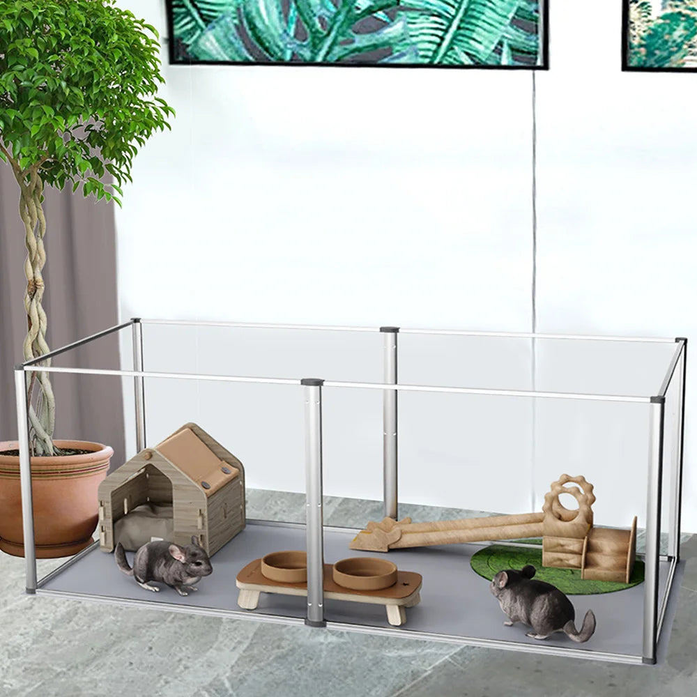 Parc chien acrylique transparent mise bas imperméable