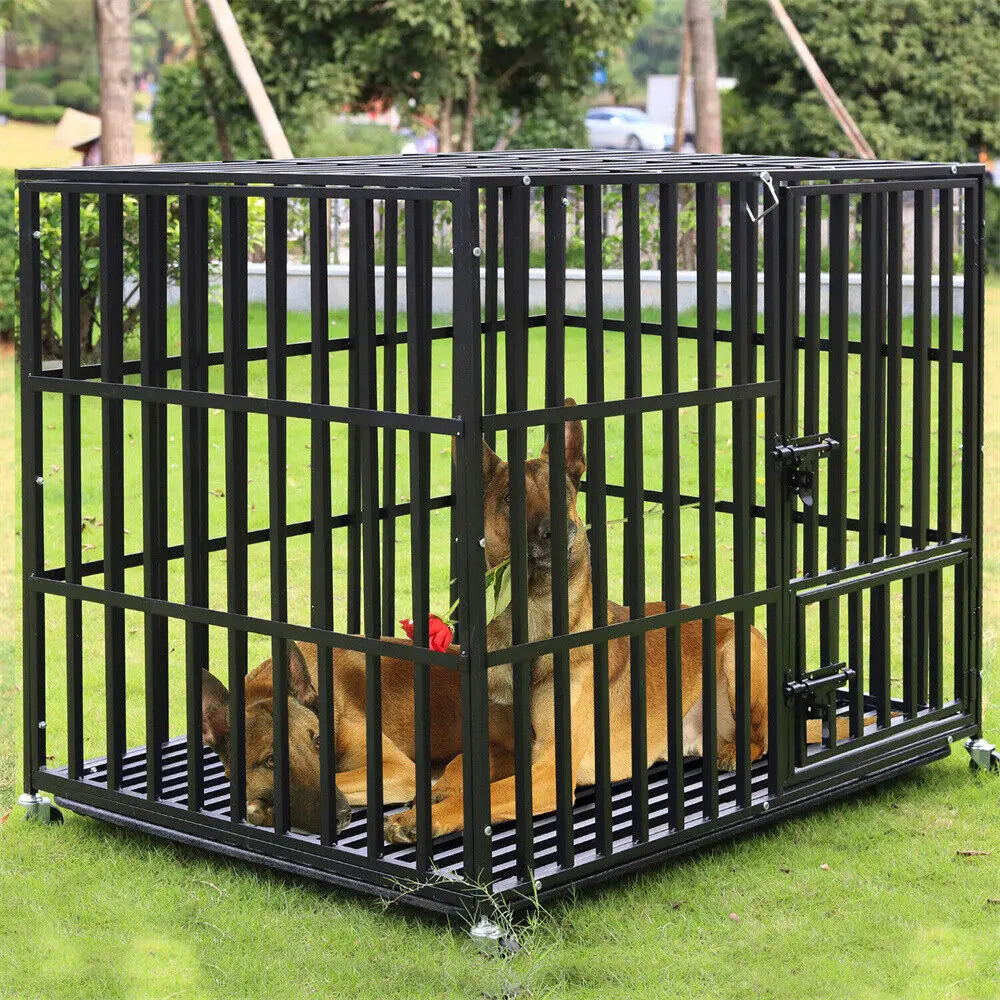 Cage chien métal L–XXL roulettes verrouillables