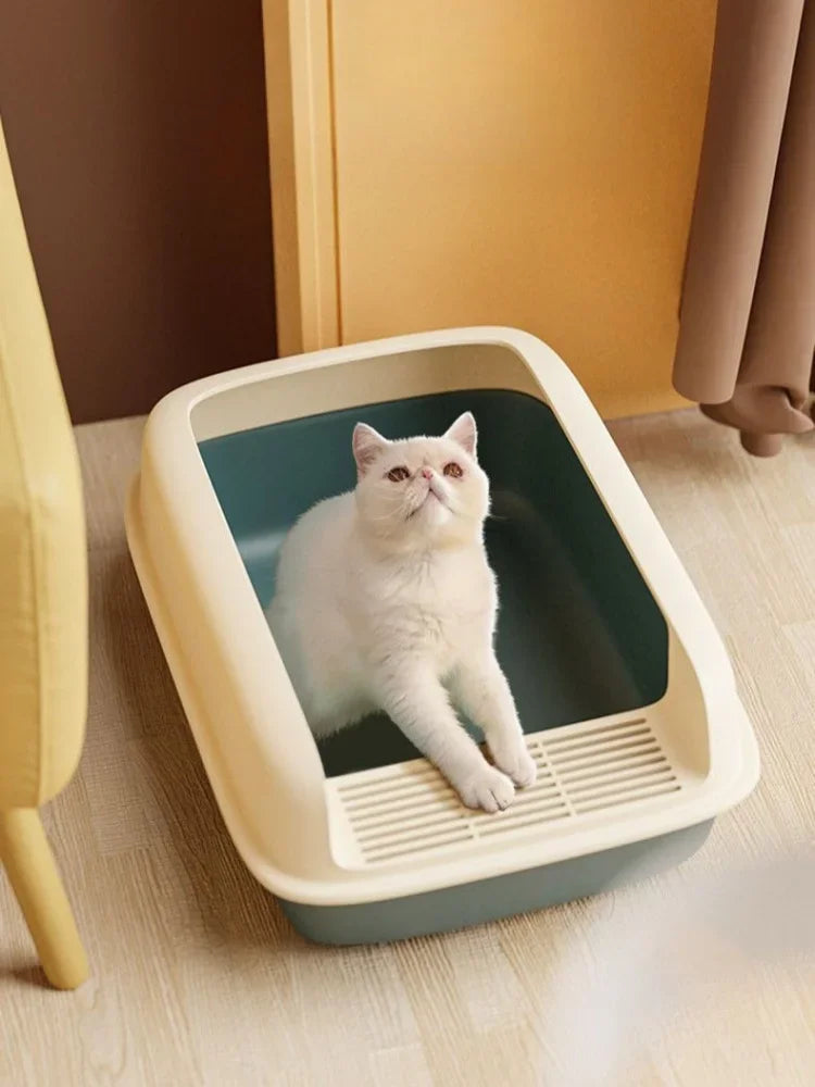 Bac litière chaton compact anti-éclaboussures facile