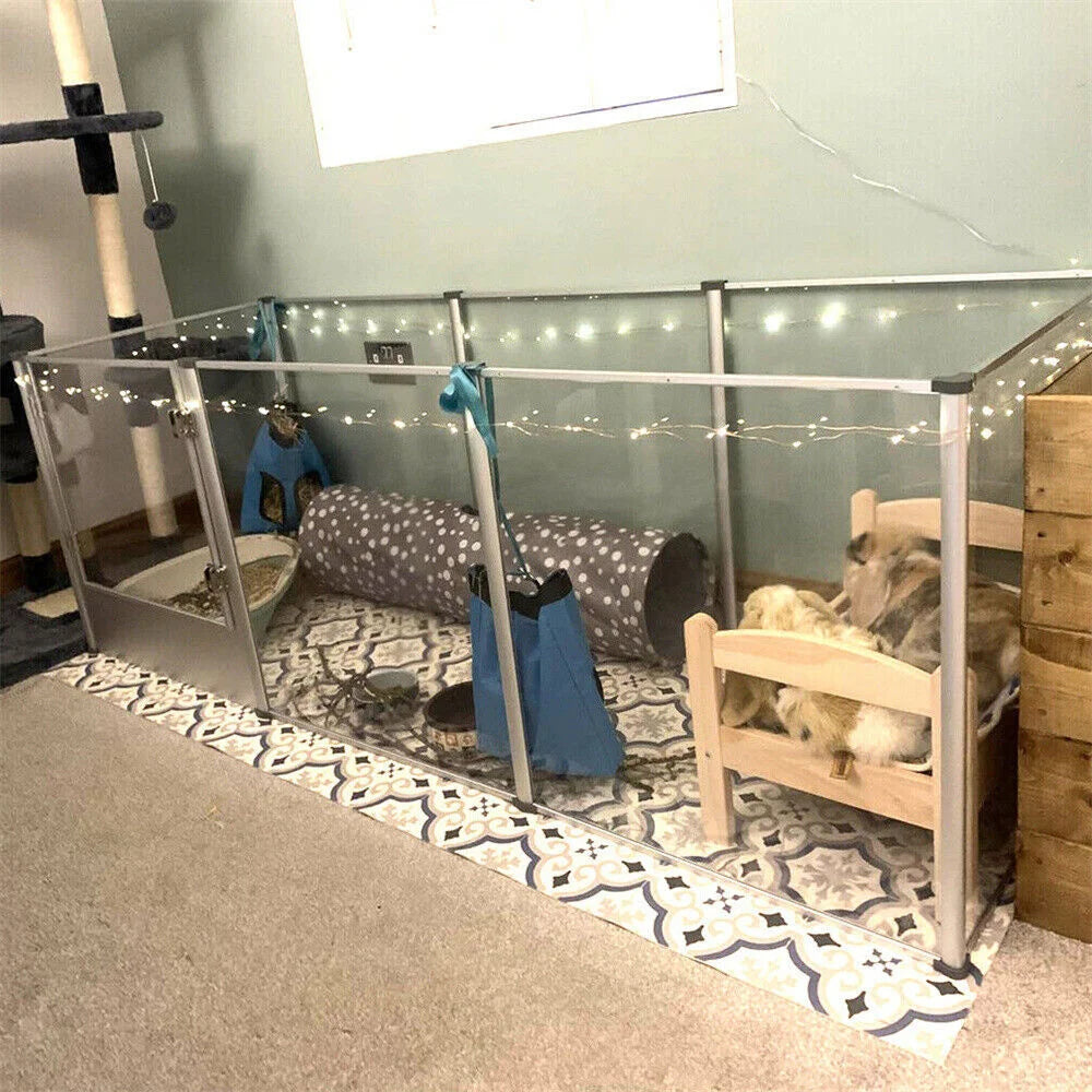 Parc chien acrylique transparent mise bas imperméable