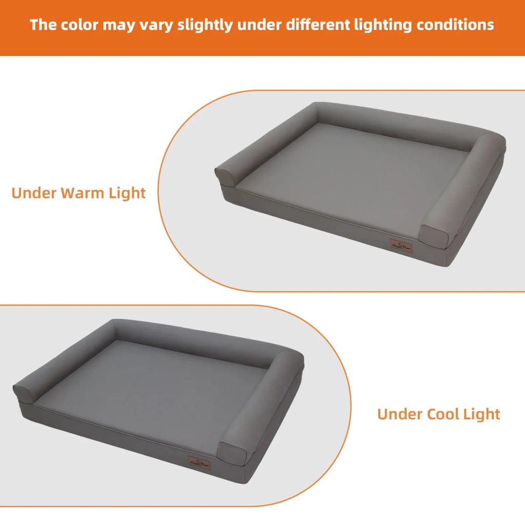 Lit chien canapé cuir microfibre M–2XL rebords