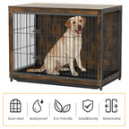 Cage chien meuble bois métal S–L portes doubles