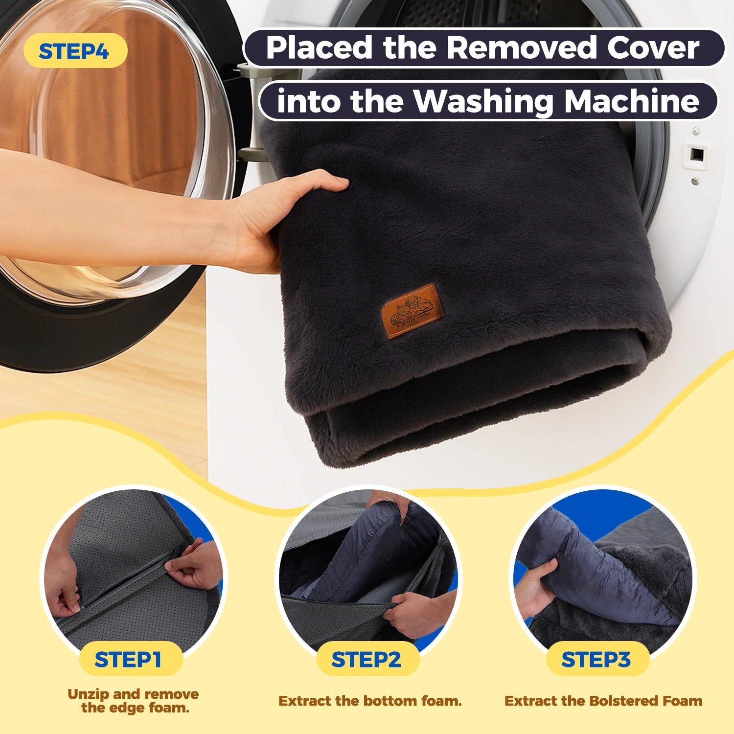 Lit chien pliable peluche lavable antidérapant