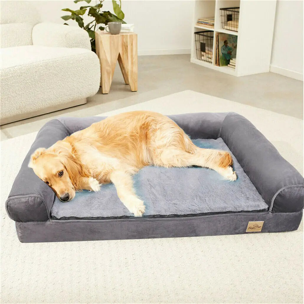 Lit orthopédique XXL grand chien rebords housse lavable