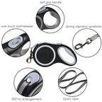 Laisse rétractable chien robuste nylon grands chiens