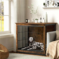 Cage chien meuble bois métal S–L portes doubles