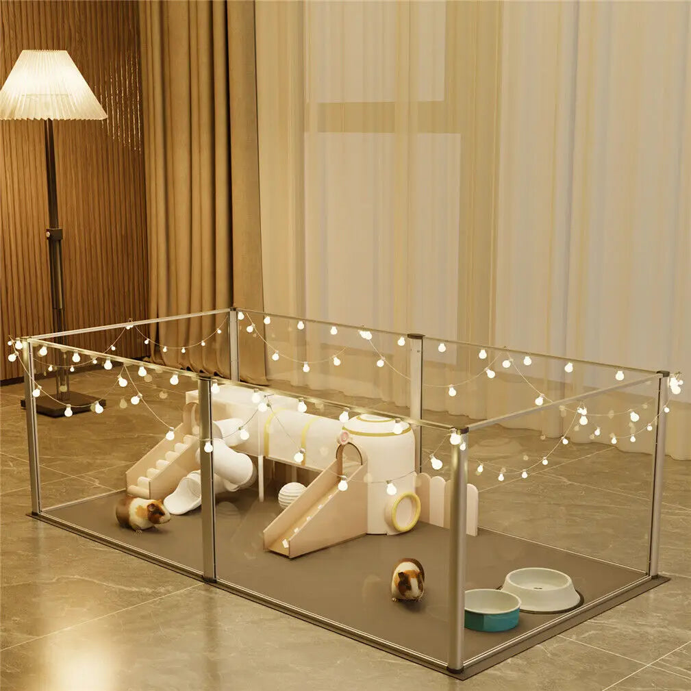 Parc chien acrylique transparent mise bas imperméable