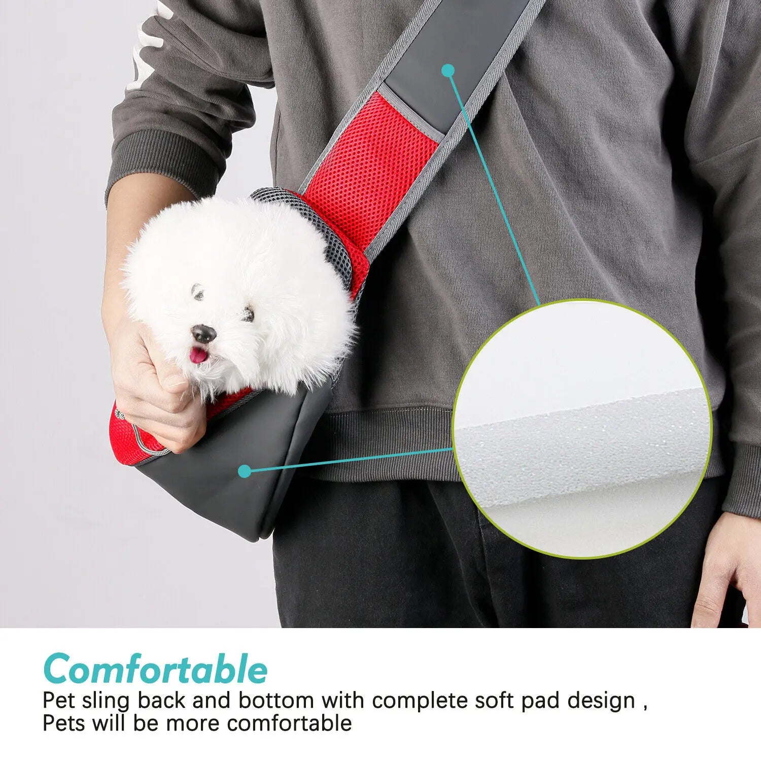 Sac bandoulière transport animal maille Oxford S–L