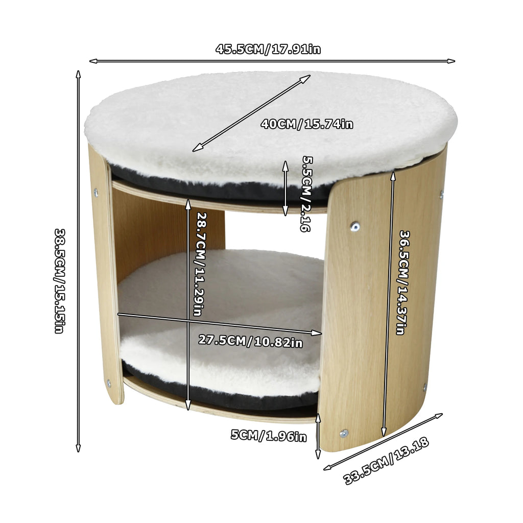 Lit chat surélevé bambou 2 niveaux lavable
