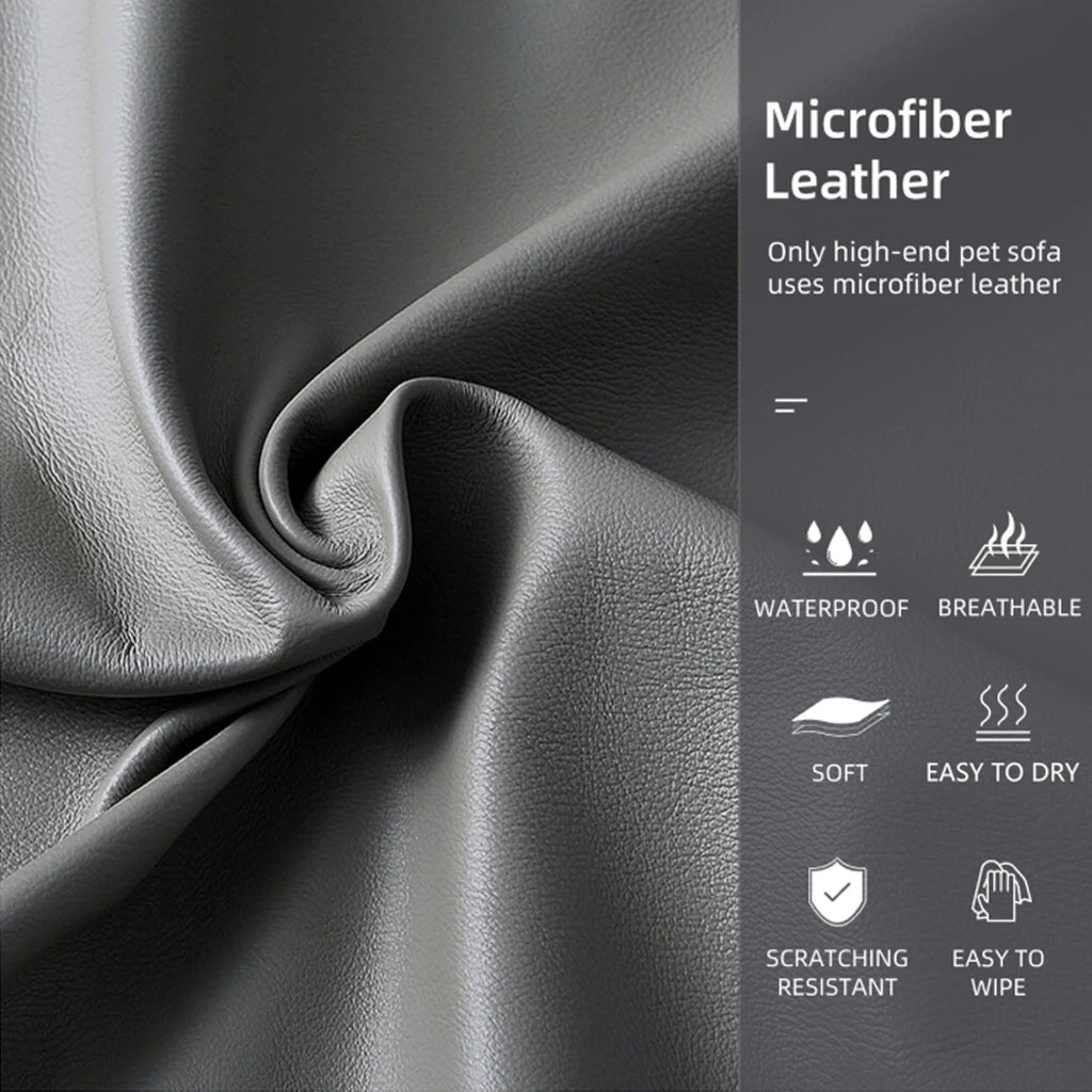 Lit chien canapé cuir microfibre M–2XL rebords