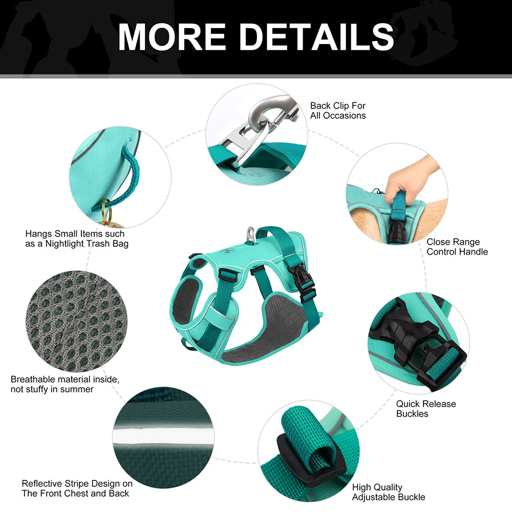 Harnais gilet chien respirant nylon réfléchissant réglable