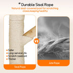 Arbre à chat moderne 110cm bois massif griffoir