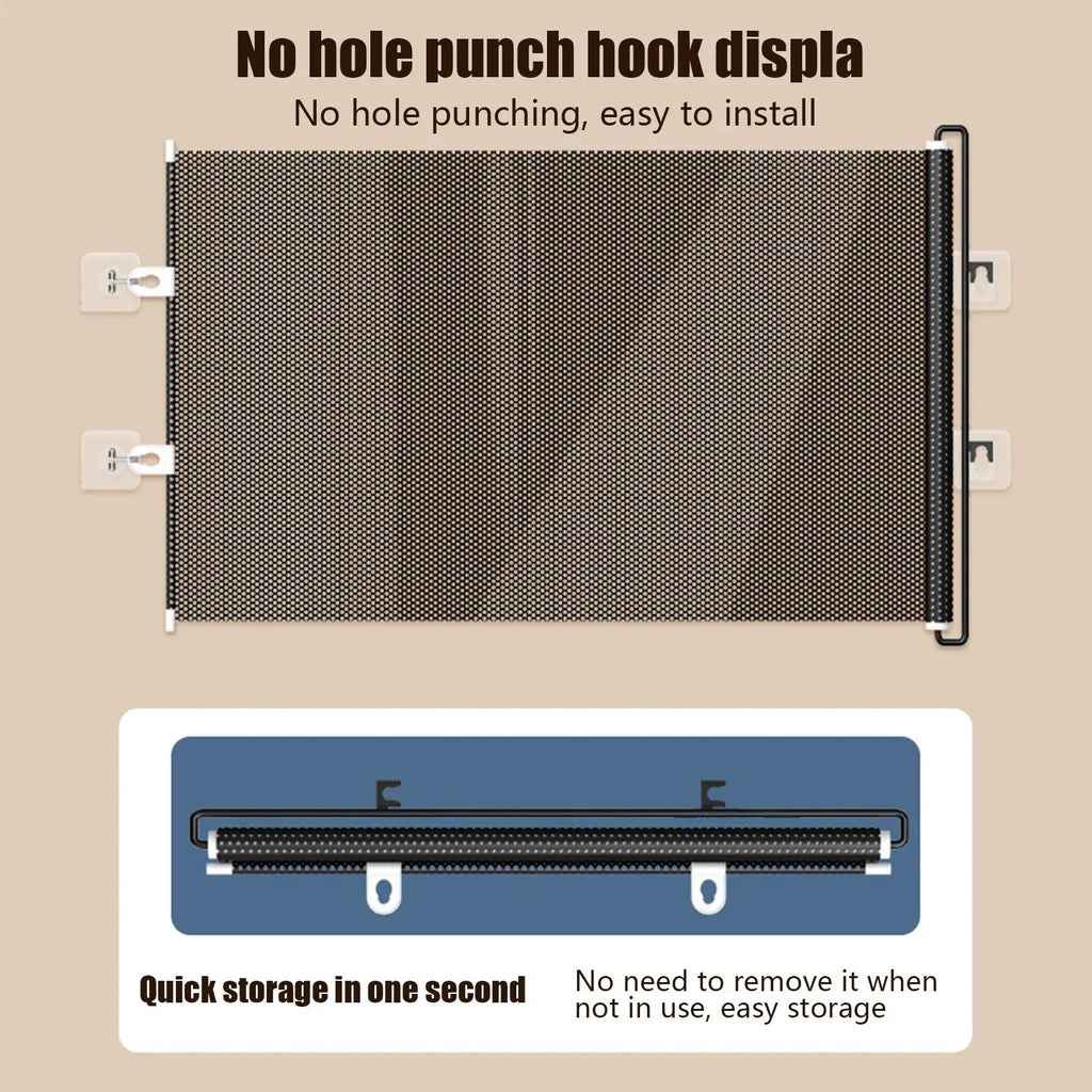 Barrière sécurité rétractable 49 pouces sans perçage